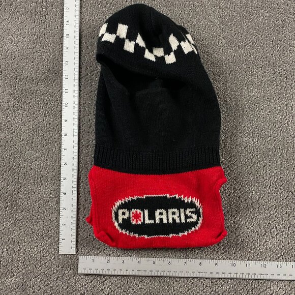 Vintage Polaris Snowmobile Knit Balaclava Beanie Ski Hat Toque Made in the USA - Picture 5 of 7